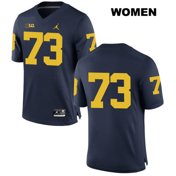 Women's NCAA Michigan Wolverines Maurice Hurst #73 No Name Navy Jordan Brand Authentic Stitched Football College Jersey ON25V37GE
